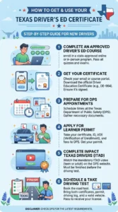Texas drivers ed certificate process
